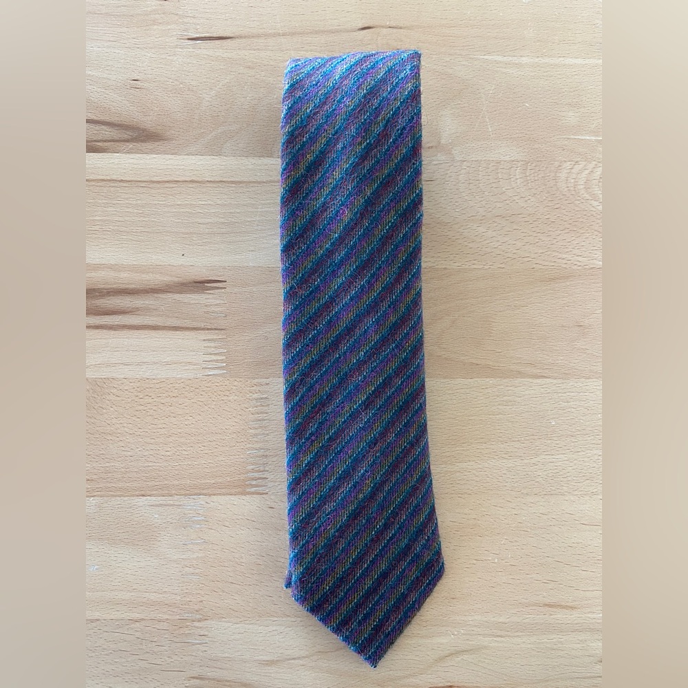 Desanto | Rainbow Stripe All Wool Designer Neck Tie Multicolor